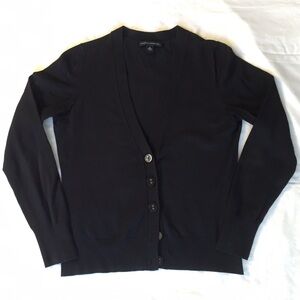 Banana Republic Black V-Neck Button Front Cardigan